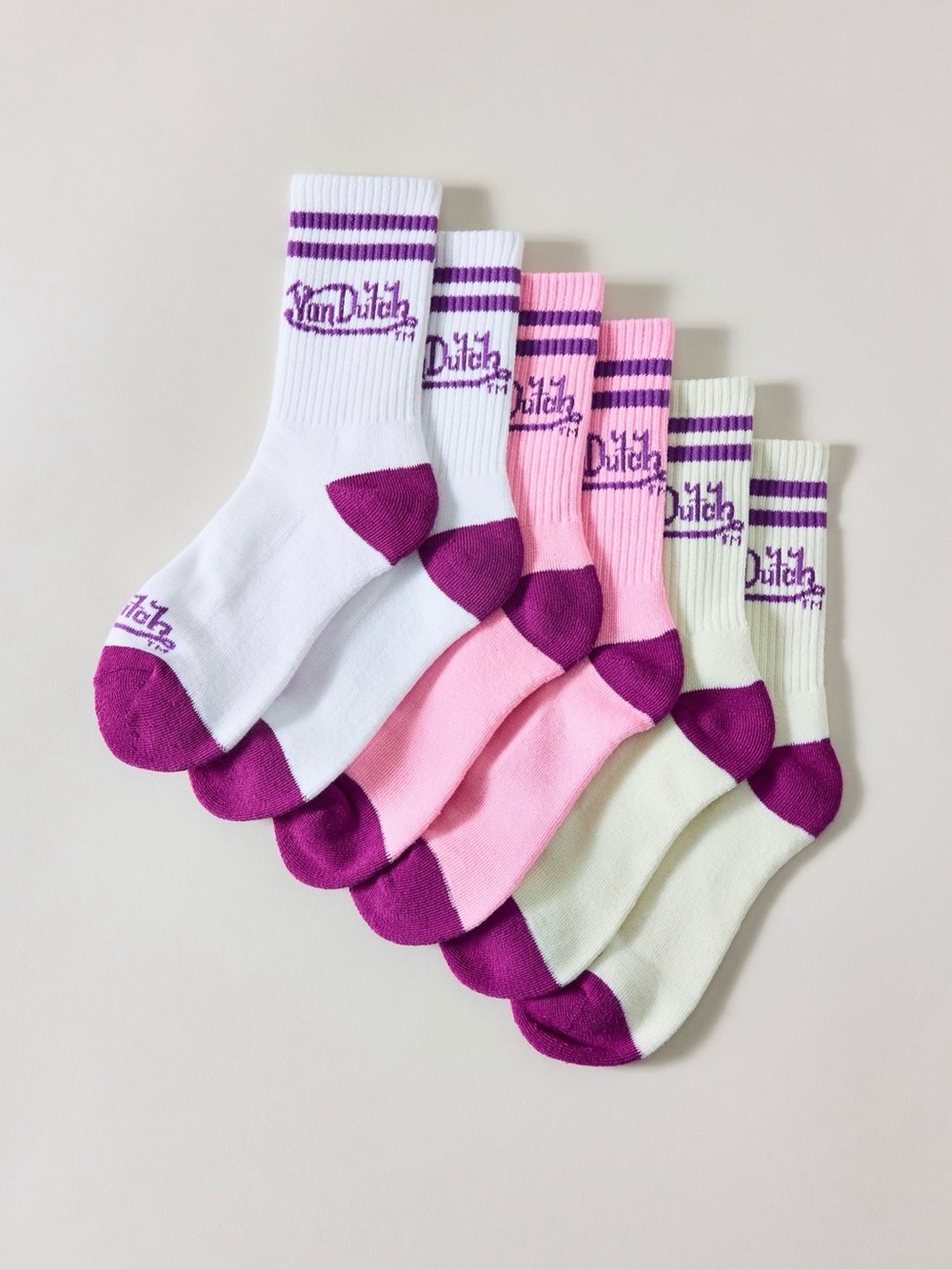 Von Dutch Logo Crew Socks - 3 Pack